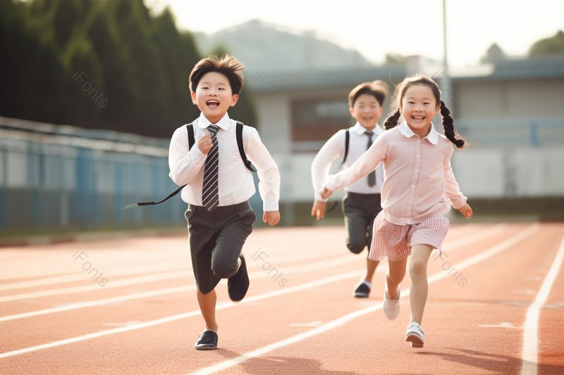 体育课小学生在跑道上奔跑照片素材,高清,摄影图,摄影图片,图片大全,摄影图免费下载